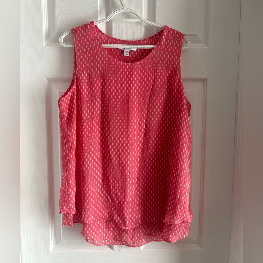 Cristina B Sleeveless Pink Patterned Top size S